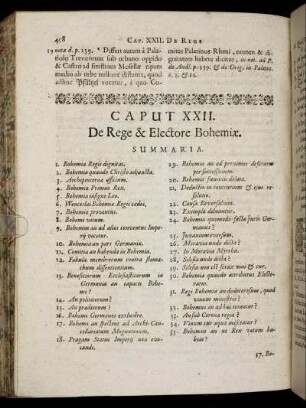 Caput XXII. De Rege & Electore Bohemiæ.