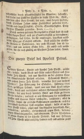 Der zweyte Brief des Apostels Petrus