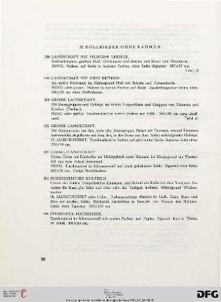 B) Rollbilder ohne Rahmen (Nr. 298-304)