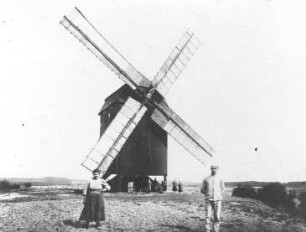 Belgern-Bockwitz. Bockmühle mit Müllersleuten, Ansichtskarte, Repro