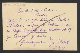 Brief an B. Schott's Söhne : 05.08.1909