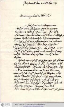 Brief vom 04.10.1898