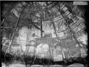 Waghäusel Eremitage (Einsiedelei) - achteckiger Schlossbau Hauptbau Deckenfresko Eremitenhütte in römischen Ruinen von Giovanni Francesco Marchini (1732)
