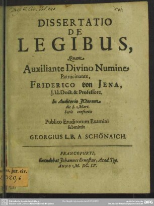 Dissertatio de legibus
