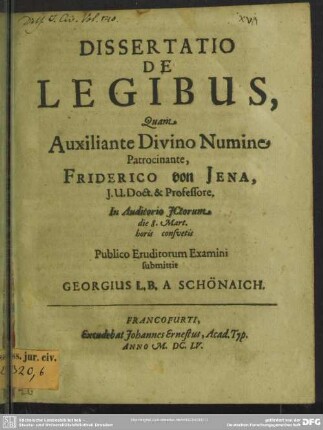 Dissertatio de legibus