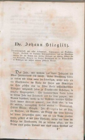 Dr. Johann Stieglitz.