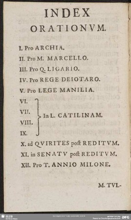 Index Orationum