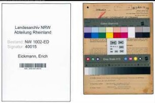 Entnazifizierung Erich Eickmann, geb. 01.09.1903 (Lehrer)