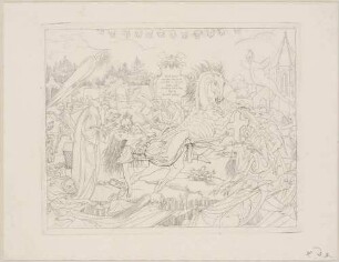 Zu Bürgers "Leonore", Blatt 6: Leonore wird von Gerippen und Ungeheuern begraben