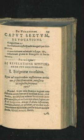 Caput Sextum. De Vocatione.