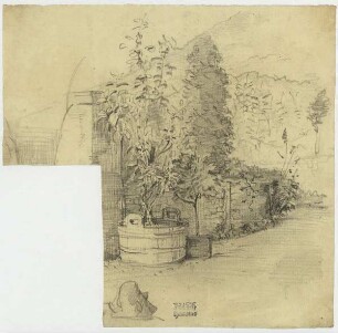 Landschaft, Gartenmauer