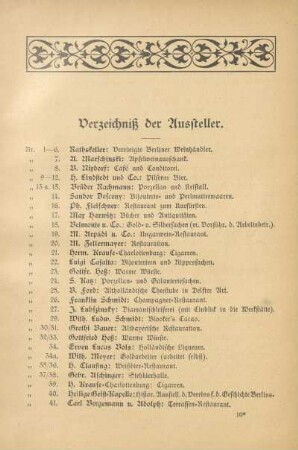 Verzeichnis der Aussteller