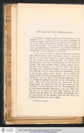 Zur deutschen Etymologie