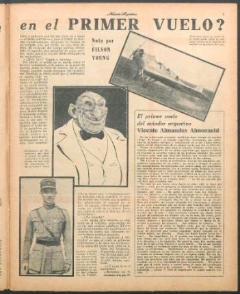 El primer vuelo del aviador argentino Vicente Almandos Almonacid
