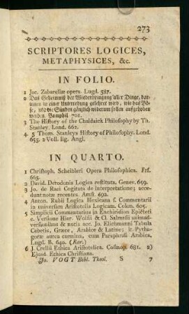 I. Scriptores Logices, Metaphysices, &c.