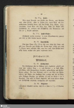 Abschnitt IV. Wildpret