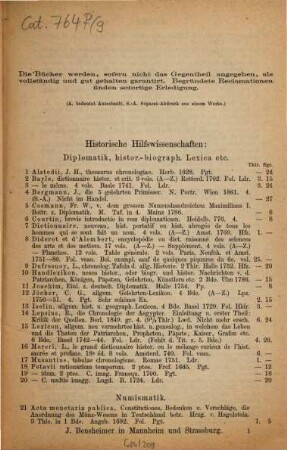 Antiquarischer Catalog. 9. 1874