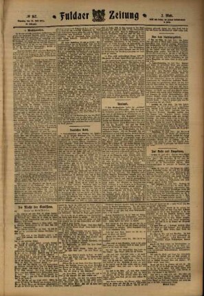 Zweite Ausgabe vom Dienstag, den 25. Juli 1911.