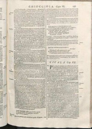Cicala Cap. VII. [Elidro, Icnevmone. Capo VIII., Farfalla. Capo. IX., Formica. Capo X., Locvsta, Cavalleta. Capo XI., Lvcciola. Cap. XII.]