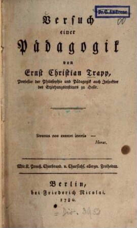 Versuch einer Pädagogik