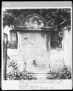 Grabstein von Leonhard Mayer Bürstadt (gestorben 1849.11.06)