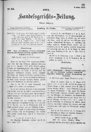 No. 43. 28. Oktober 1871