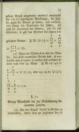 Einige Vortheile bei der Resolvirung benannter Zahlen