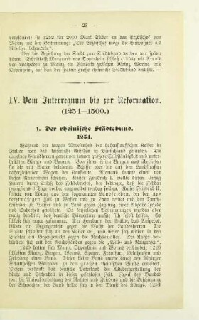 IV. Vom Interregnum bis zur Reformation (1254-1500.)