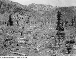 Colorado, Manitou, Geomorphologie, Gebirge, Berghang am Pike's Peak bei Manitou, nach Waldbrand