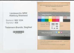 Entnazifizierung Siegfried Von Tiedemann-Brandis , geb. 00.00.0000 (Major)