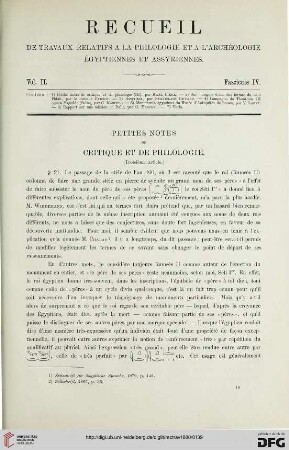 2: Petites notes de critique et de philologie, 3