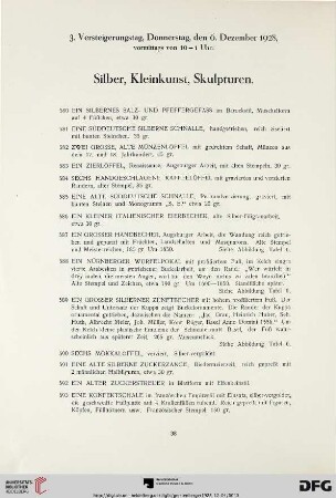 3. Versteigerungstag: Donnerstag, den 6. Dezember 1928 (Nr. 580-816)