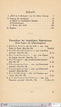 Inhalt / Verzeichnis der beigefügten Illustrationen