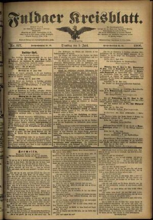 Ausgabe vom Dienstag, den 05. Juni 1906.