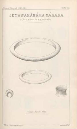 Plate VIII. Jétawasáráma Dágaba. GLass bangles & earings
