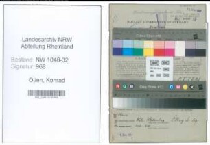 Entnazifizierung Konrad Otten , geb. 28.09.1892 (Finanzangestellter)
