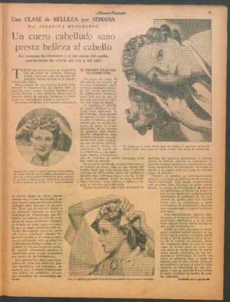 Un cuero cabelludo sano presta belleza al cabello : Una clase de belleza por semana