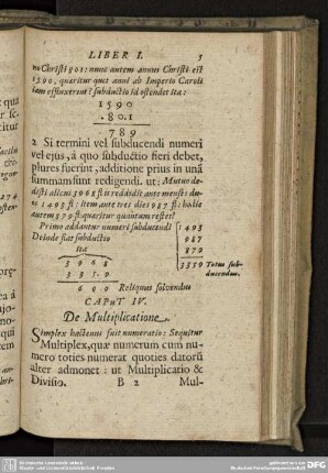 CAPUT IV. De Multiplicatione.