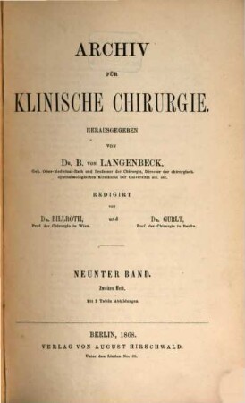 Archiv für klinische Chirurgie. 9. 1867/68 (1868), H. 2