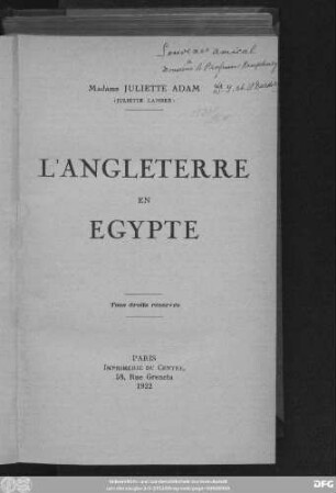 L' Angleterre en Égypte