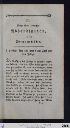 III. Heinrich Strube: Einige kleine chymische Abhandlungen.