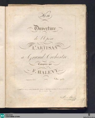 Ouverture de l' Opéra L'Artisan à grand orchestre