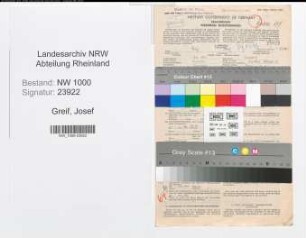 Entnazifizierung Josef Greif, geb. 03.07.1906 (Vers.Angest.)