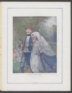 "Luna de miel", (cuadro de Julio Borrell) - [Ilustración]