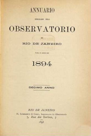 Annuario, 10. 1894