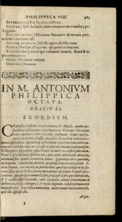 In M. Antonium Philippica Octava. Oratio LI.