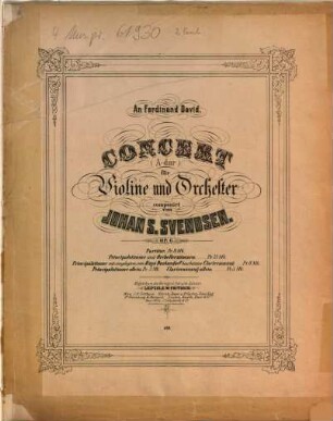 Concert (A-Dur) für Violine und Orchester : op. 6