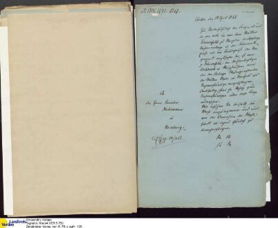 Von W. Fehsenfeld (Blender, Morsum) 1863 beantragte Wind- und Dampf-Kornmühle an der Straße zwischen Amedorf und Oiste; V.
