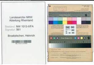 Entnazifizierung Heinrich Broekelschen , geb. 30.08.1899 (Vertreter)