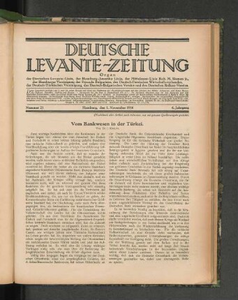 Vom Bankwesen in der Türkei.